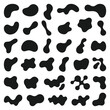 © Si_Design - A collection of various black liquid and blob shapes isolated on a white background.