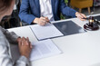 © Charlie's - Lawyer businessman working with lawbook in office or courtroom Legal counsel with gavel and legal law. justice and lawyer concept Judge gavel hammer on Lawyer desk.