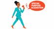 © Eferdan - Businesswoman announcing special purpose acquisition with megaphone.