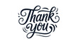 © Sabra - Thank you hand lettering typography design isolated on white background