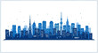© ladawe - Modern blue tokyo skyline with landmarks and skyscrapers