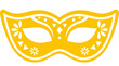 © Latif - Yellow Carnival Masquerade Mask with Floral and Geometric Cutouts