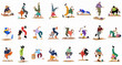 © Lopezda - Large collection of urban breakdance characters in various dynamic poses and street style outfits for hip-hop and street culture design projects.
