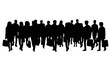 © Riyadkingline - Silhouette people walking together in a line isolated on transparent background, Vector