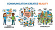 © Muhammad - People communicate effectively in a city environment with technology and ideas