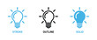 © Mizu Ahmed 00 - Light bulb icon editable stroke outline and solid vector styles for idea energy innovation and creativity symbols