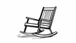 © daeng - A wooden rocking chair sitting alone.
