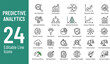 © Ahmad - Predictive analytics line icons illustrate complex statistical models and machine learning workflows.