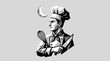 © BudiSantoso - Chef with utensils and crescent moon