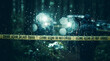 © KULSUM - Train crossing through rainy night city with water droplets on glass Detective Mystery Document, Dark Cinematic Collecting Evidence for Concepts