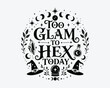 © Vectorhouettefile - Halloween skeleton too glam to hex today witchy vibes