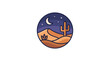 © Afif - Desert Landscape with Cactus Icon.
