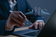 © PB Studio Photo - Businessman analyzing cost reduction and quality improvement strategy through digital performance metrics. Concept of operational excellence, process optimization, efficiency and profitability