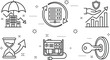 © AKTAR - Business continuity and disaster recovery linear icon set with server backup generator data security protection vector illustration