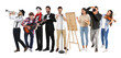 © New Africa - People of different artistic occupations, collection of portraits on white background. Choosing profession