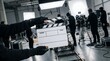 © Velox Studio - Faceless Film Crew Operating Clapperboard on Sharp Focus Studio Set