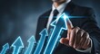 © MDSHAIM - Business growth concept with man touching digital arrows