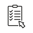 © HananiaSaffana - Clipboard to-do list line icon isolated on white background.