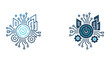 © AHMED - Smart city infrastructure and digital transformation icon featuring circuit board patterns and gear mechanisms for urban technology planning and modern industrial automation concepts