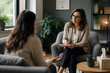 © AungThurein - Professional therapist listening attentively to client in comfortable counseling office, healing and emotional support concept