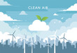 © Jinbe - A cityscape with wind turbines under a clean blue sky
