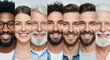 © Ariestia - Diverse Group of Happy People Portraits Collage, Multi-ethnic Men and Woman Smiling, Inclusion and Unity Concept