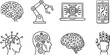© Rekon - Artificial intelligence vector icons set with brain, robot, laptop and smartphone illustrations for technology and innovation design