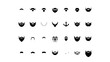 © Komol - Beards and Mustaches in Various Styles and Shapes, Black and White Vector Illustrations Featuring Facial Hair, Illustration
