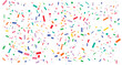 © designboundary - Vibrant colorful confetti pieces on white background for celebration and party decoration