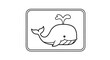 © NUGelo - Cute cartoon whale illustration, simple line art, isolated on white background, suitable for kids