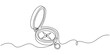 © Shovo - Continuous single line drawing of a navigation compass,Travel compass continuous one line drawing, minimalist line art vector illustration, Magnetic compass continuous one line drawing. Land, sea, nav