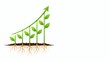 © Freelancing's World - A commercial illustration of a plant growing with an upward trending arrow, symbolizing business growth and success.