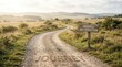 © athirah - Winding road with sign about progress not perfection