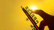 © Corri Seizinger - Hot weather - Heat wave / Summer heat background - Thermometer yellow orange sky and sun rays