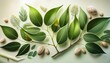 © Crystal - nature s delicate artistry botanical study with green leaves and seeds
