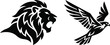 © Sisir2367 - Black tribal lion head and flying eagle tattoo design