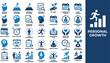 © MDASIF - Personal growth icon set containing motivation mindset productivity boost emotional intelligence and self development concepts