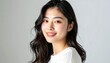 © migepon - 清楚で可愛らしい日本人女性の美容ポートレート 白背景のナチュラルスキンケアイメージ