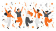 © Kyle - Diverse group of people celebrating with confetti and joyful expressions.