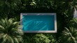 © Intach - Top view of rectangular outdoor pool surrounded by lush tropical green leaves
