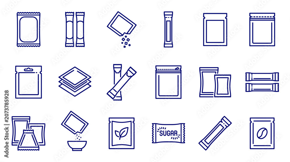 A comprehensive outline icon collection showcasing diverse single ...