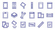 © Zahra - A comprehensive outline icon collection showcasing diverse single-serving packaging types including various sachets, pouches and stick packs, illustrating product packaging design or branding concepts