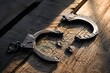 © JIALU - Broken iron handcuffs resting on aged wood, sunlight catching the fractured edges, symbolizing liberation.