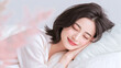 © Designer's Stockroom - リラックスして眠っている白く美しい肌の女性。 美容、スキンケア、素材