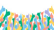 © Rosana - Many colorful hands with various skin tones are raised, all displaying the popular thumbs-up gesture against a clean white background, symbolizing approval and strong support