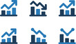 © Puley - Financial graph chart icon set for market trend, business growth loss prediction analytic vector illustration infographic