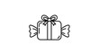 © Riko_Putro - A simple black and white line art illustration of a wrapped candy gift.