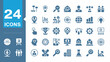 © Sampad - Business Intelligence Icons Collection Flat Blue Pictograms On White Background analytics chart communication computer data