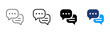© Chelpanoff - Conversation bubbles icon. Chat dialogue symbol. Simple pictogram for messaging, discussion, reply, online conversation, customer support and communication.