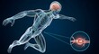 © BackgroundStudio - Digital illustration of human nervous system with highlighted nerve inflammation.